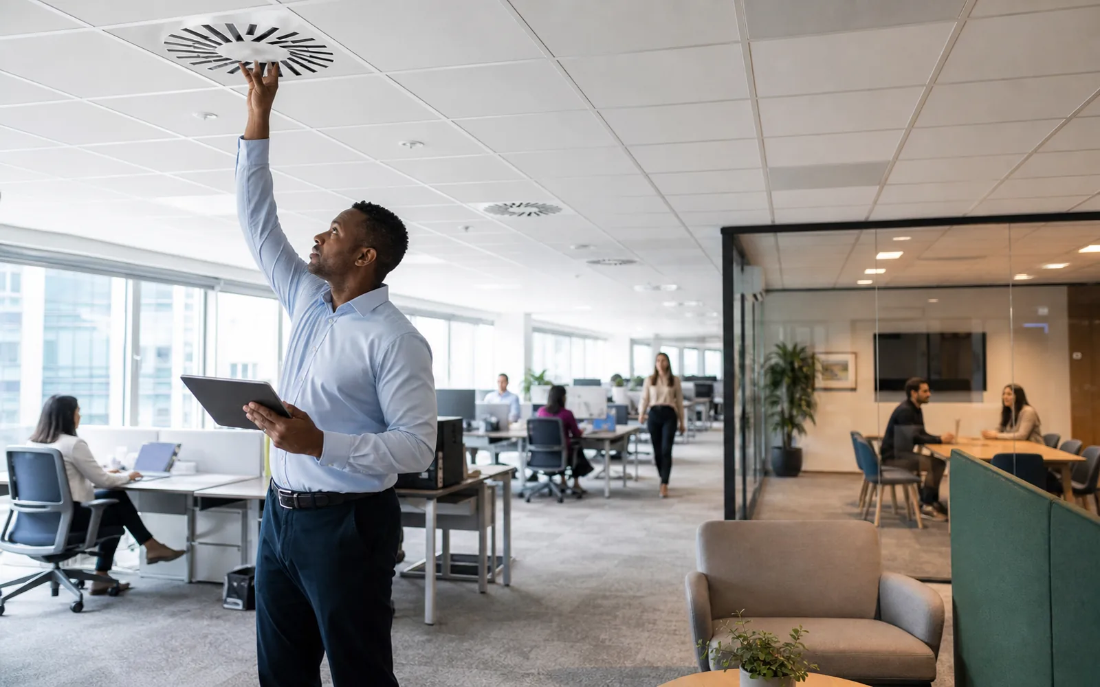 Operational energy systems supporting office buildings facilities.