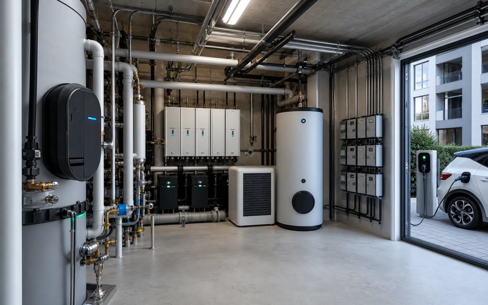 Operational energy systems supporting residential communities facilities.