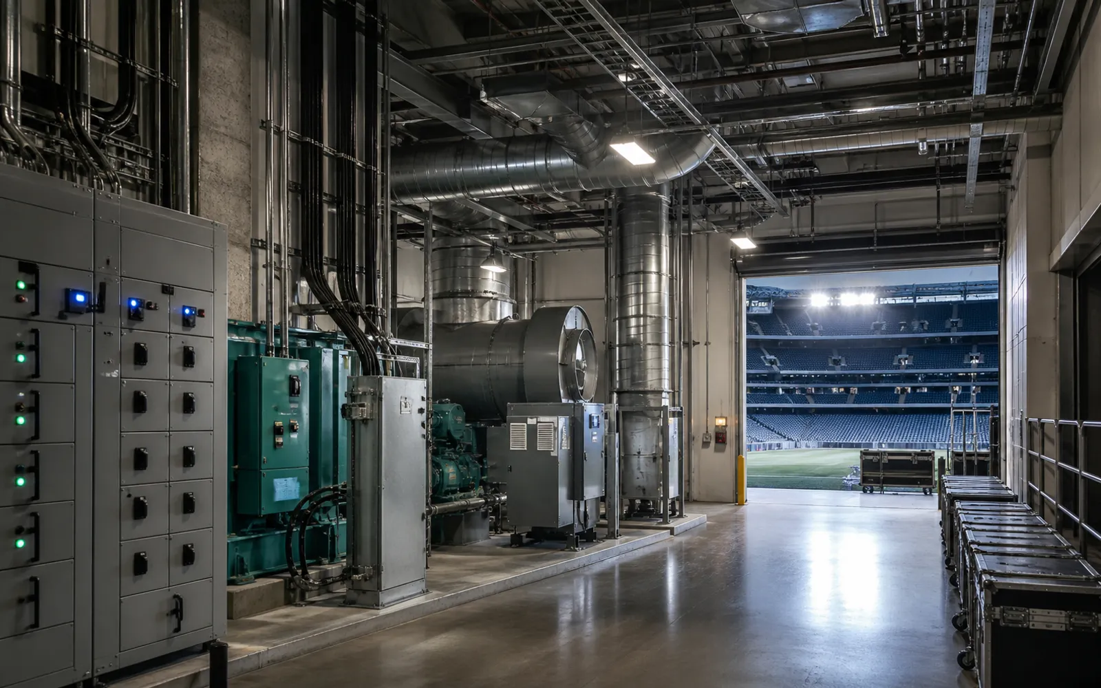 Operational energy systems supporting sports & arenas facilities.