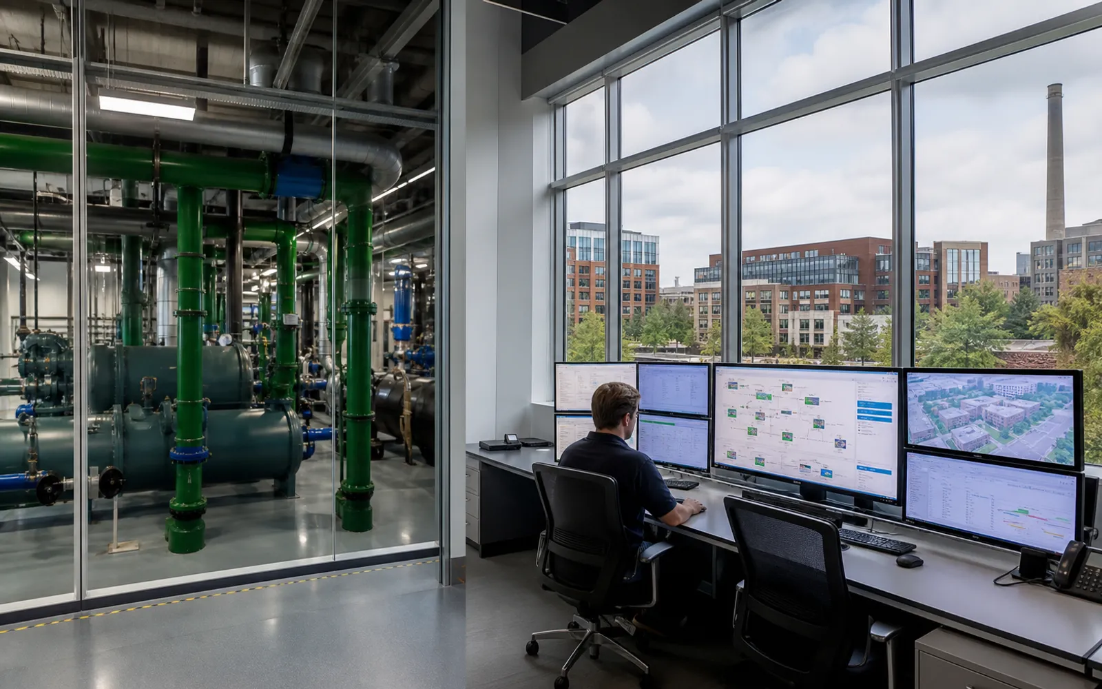 Operational energy systems supporting universities facilities.